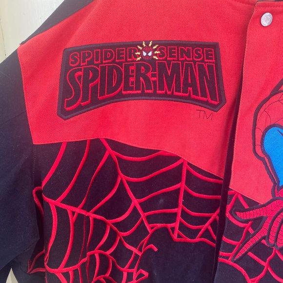 Vintage Y2k Spiderman Spider Sense Snap Button Bomber Jacket Mens 3XL - Picture 12 of 12